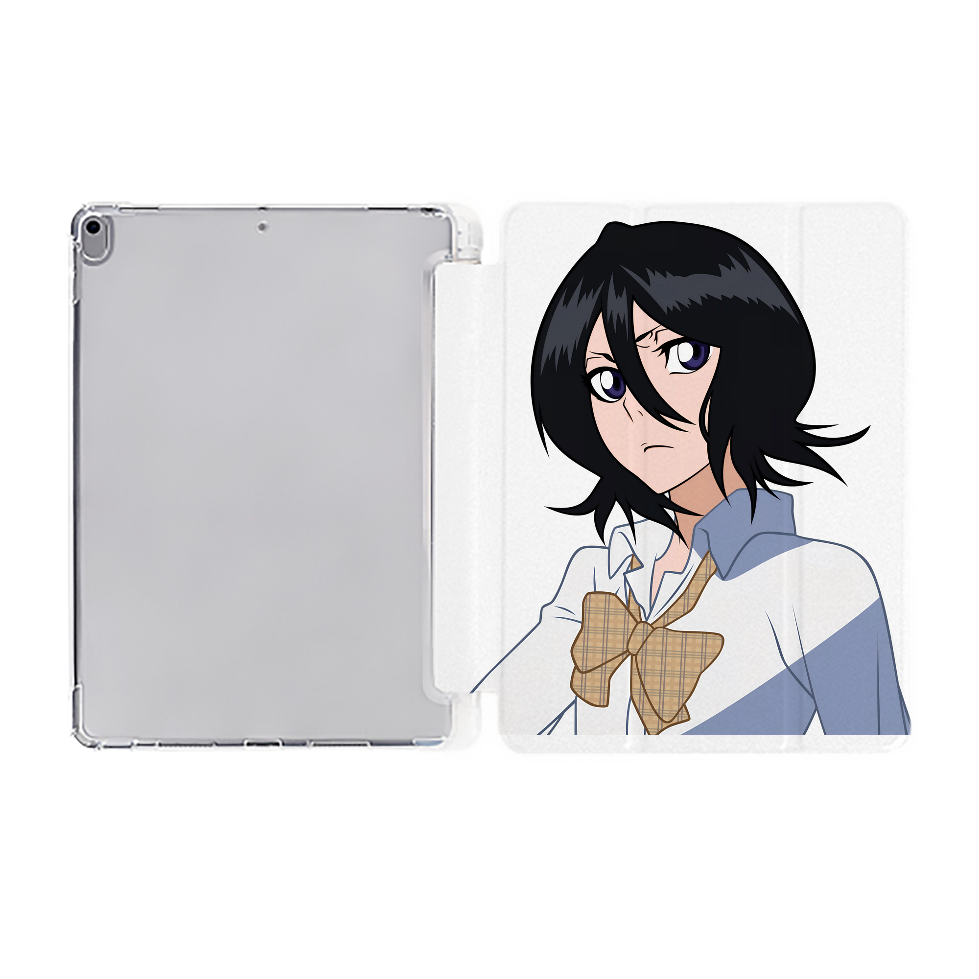 （画像用） ブリーチ 朽木ルキア BLEACH Kuchiki Rukia IPad ケース ペン収納付き 三つ折りスタンド PUレザー×シリコン 対応機種9.5/10.5/10.9インチ